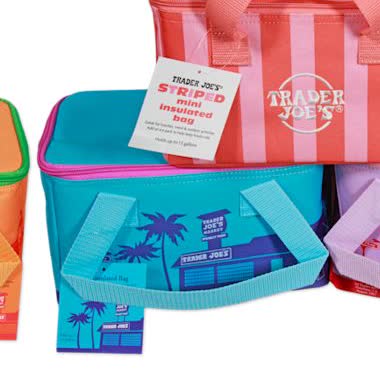 Trader Joe's Summer Fun Mini Insulated Tote - Ice Blue & Pink product image