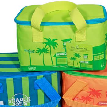 Trader Joe's Summer Fun Mini Insulated Tote - Lime Green & Blue product image