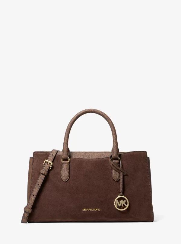 Michael Kors Arden Medium Signature Logo Top-Zip Satchel - Preorder