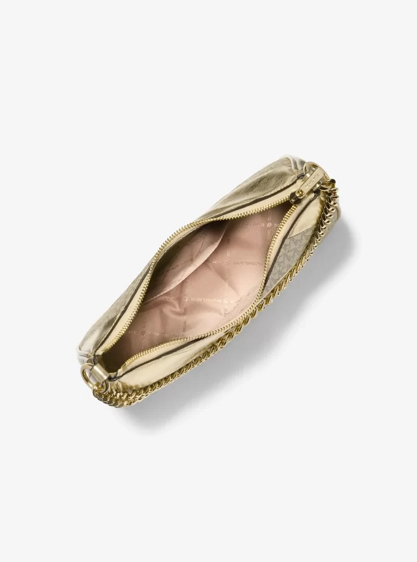 Michael Kors Jet Set Travel Large Metallic and Signature Logo Convertible Crossbody Bag - Preorder