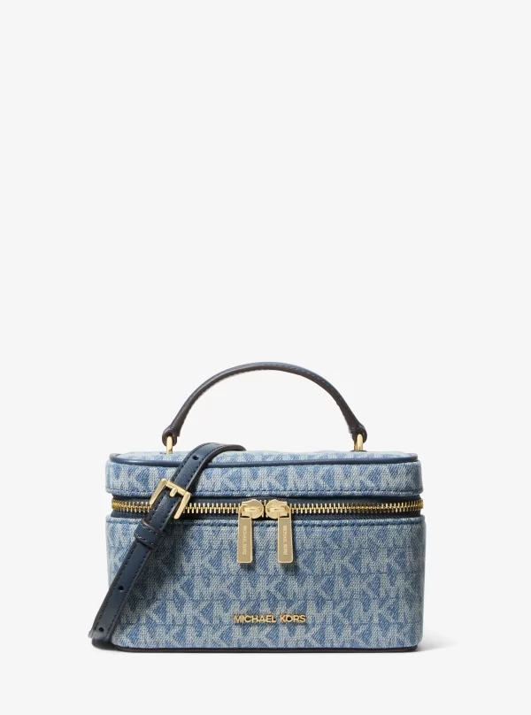 Michael Kors Vivi Small Signature Logo Print Denim Vanity Crossbody Bag - Preorder
