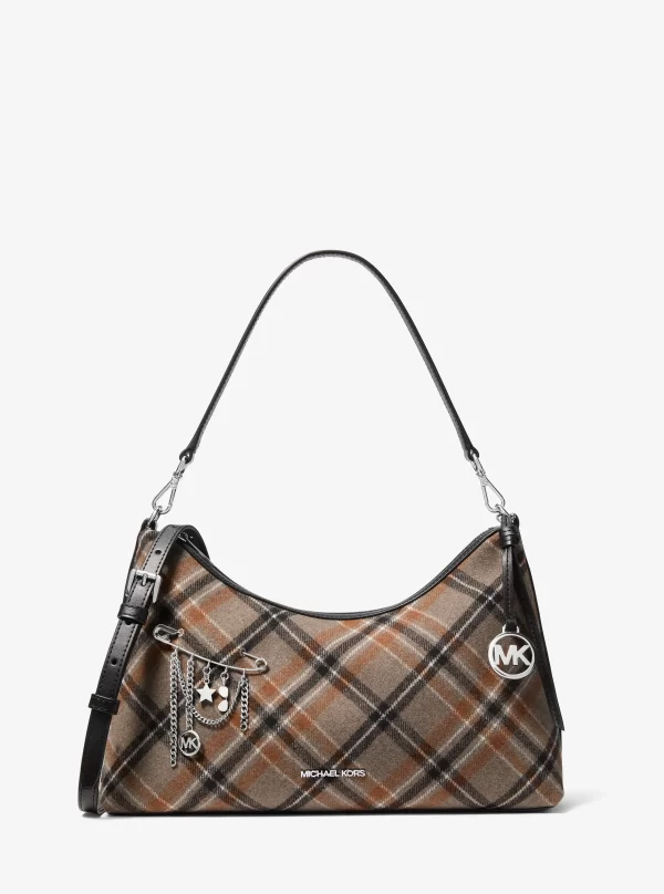 Michael Kors Sammy Medium Plaid Print Wool Blend Convertible Shoulder Bag - Preorder