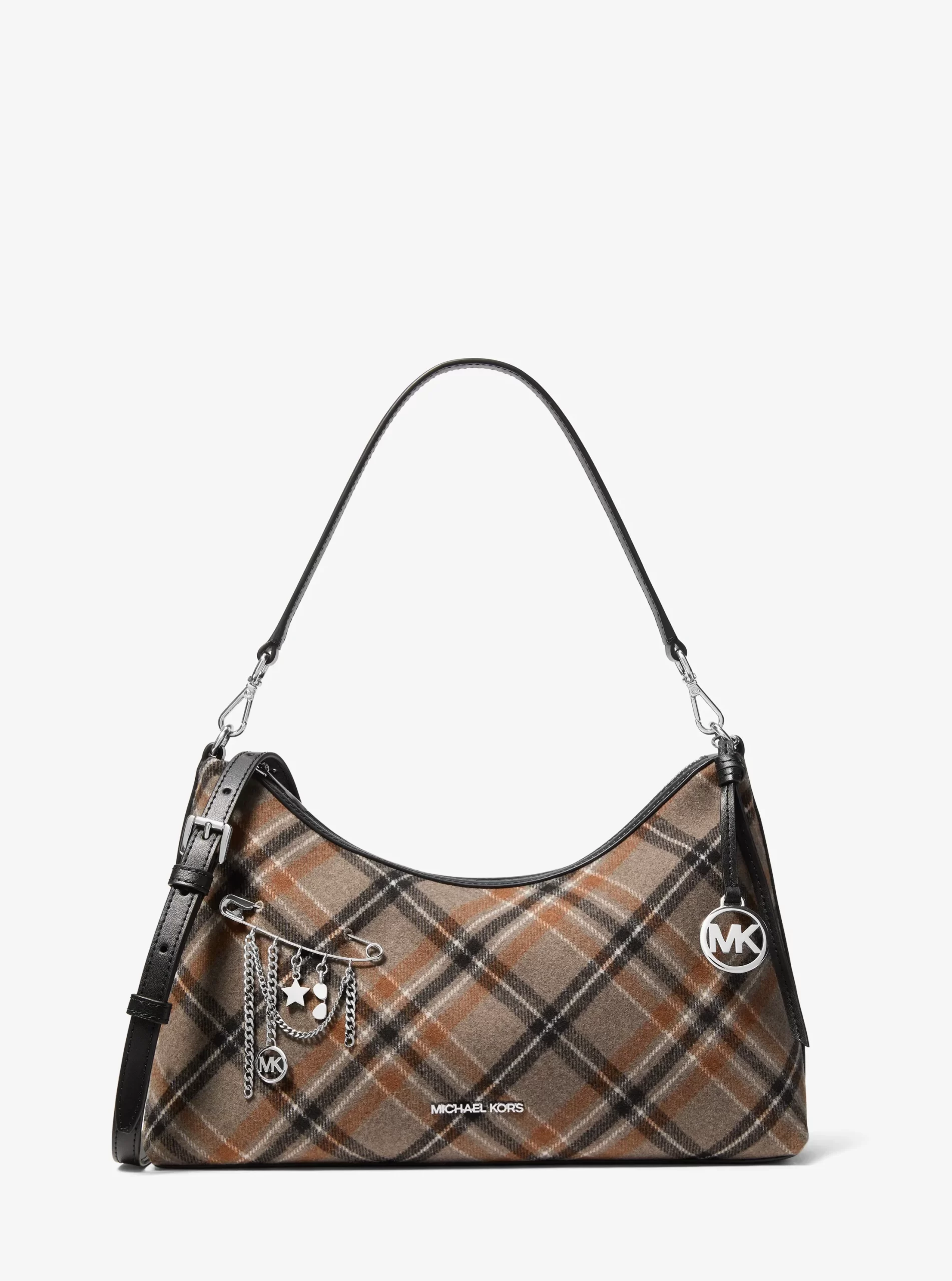 Michael Kors Sammy Medium Plaid Print Wool Blend Convertible Shoulder Bag - Preorder