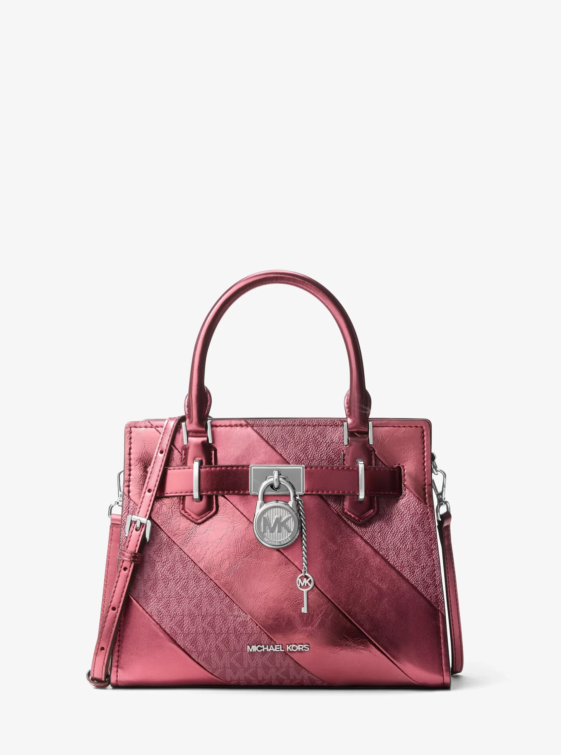 Michael Kors Landon Small Metallic and Signature Logo Satchel - Preorder