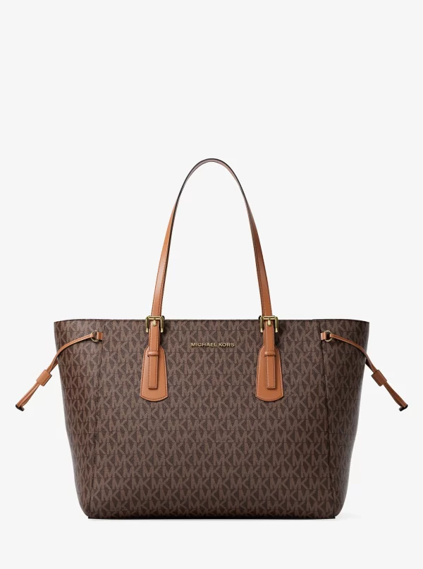 Michael Kors Voyager Large Signature Logo Top-Zip Tote Bag - Preorder