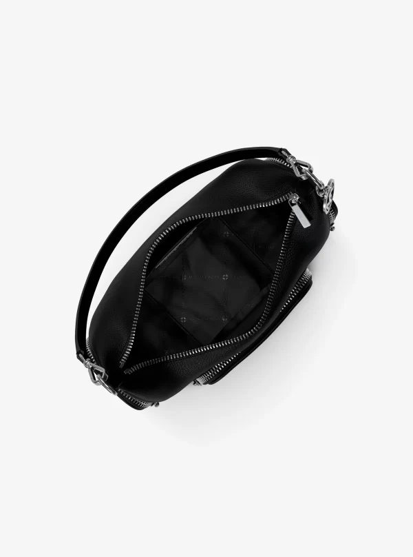 Michael Kors Merritt Small Pebbled Leather Convertible Crossbody Bag Black - Preorder