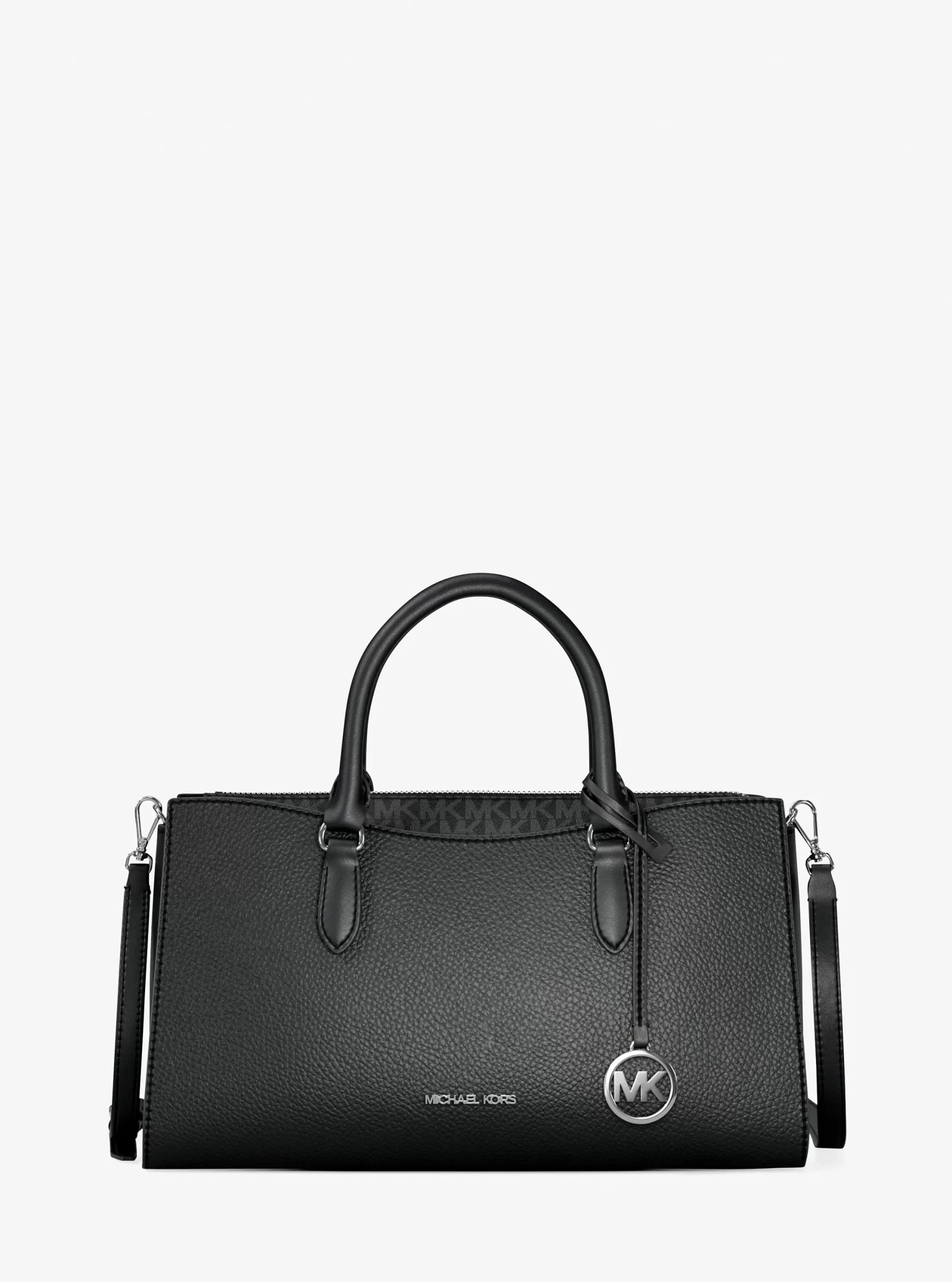 Michael Kors Arden Medium Pebbled Leather and Signature Logo Top-Zip Satchel - Preorder