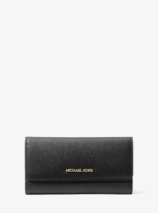 Michael Kors Jet Set Travel Crossgrain Leather Tri-Fold Wallet - Preorder