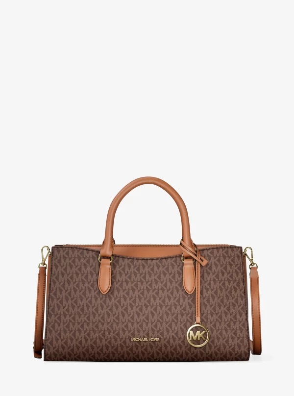 Michael Kors Arden Medium Signature Logo Top-Zip Satchel - Preorder
