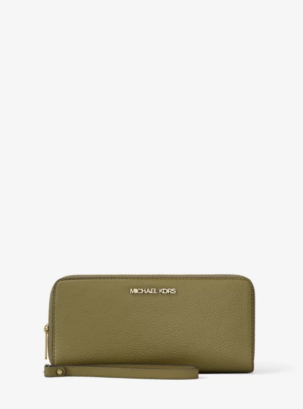 Michael Kors Jet Set Travel Large Pebbled Leather Wristlet - Preorder