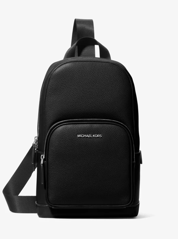 Michael Kors Cooper Pebbled Leather Sling Pack Black - Preorder