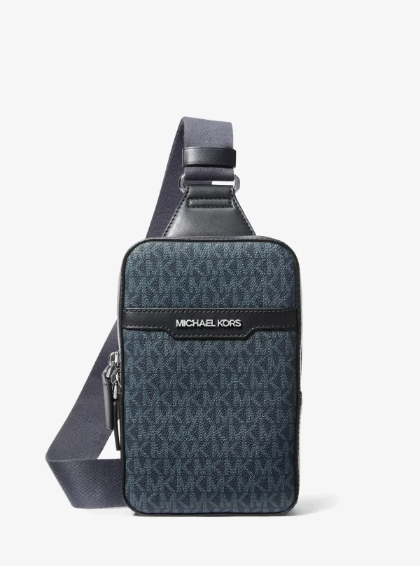 Michael Kors Cooper Medium Signature Logo Sling Pack Admrl/plblue - Preorder