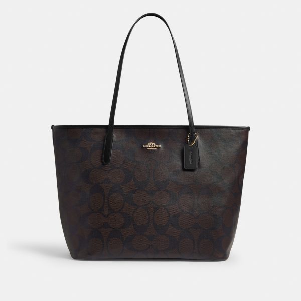 Coach Large City Tote Bag In Maxi Signature Canvas - Preorder