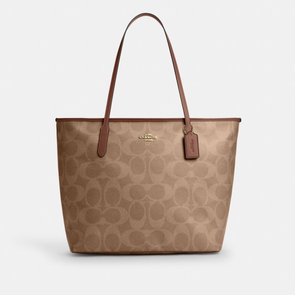 Coach Large City Tote Bag In Maxi Signature Canvas - Preorder
