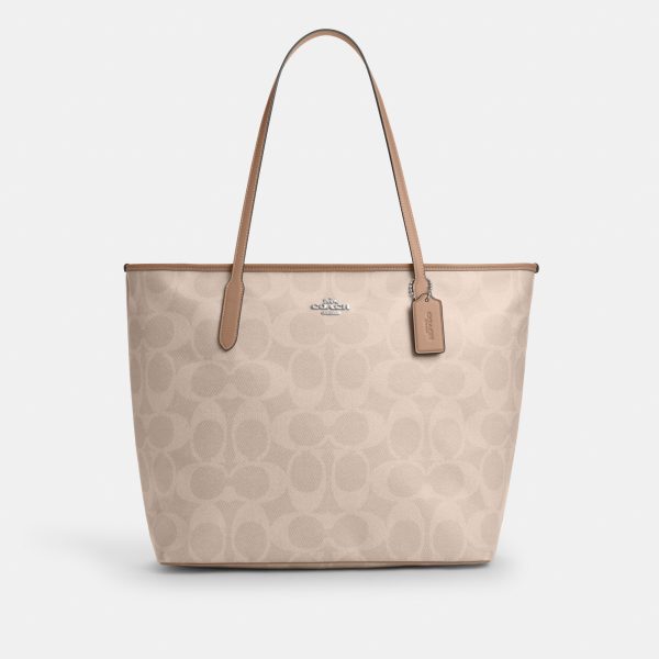 Coach Large City Tote Bag In Maxi Signature Canvas - Preorder