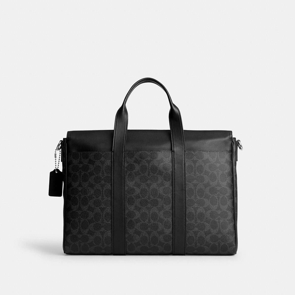 Coach Sullivan Portfolio Brief In Signature Canvas Silver/Black Signature back view