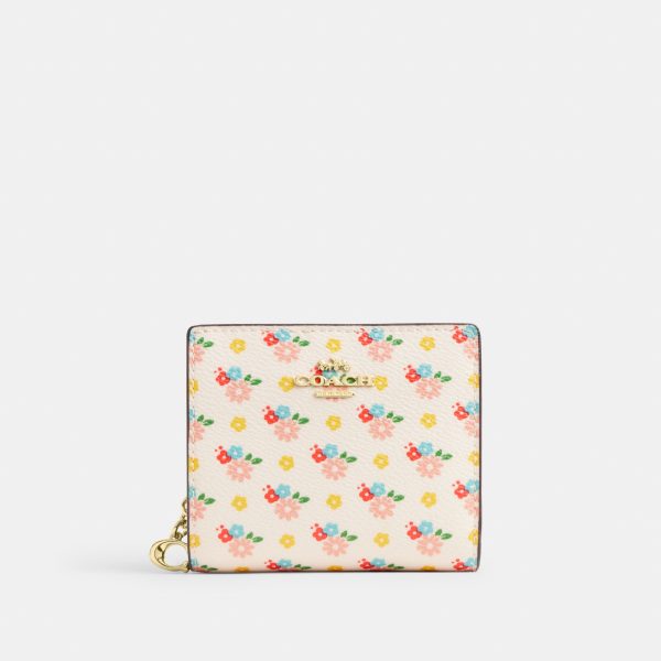 Coach Snap Wallet With Floral Print And Charm - Preorder