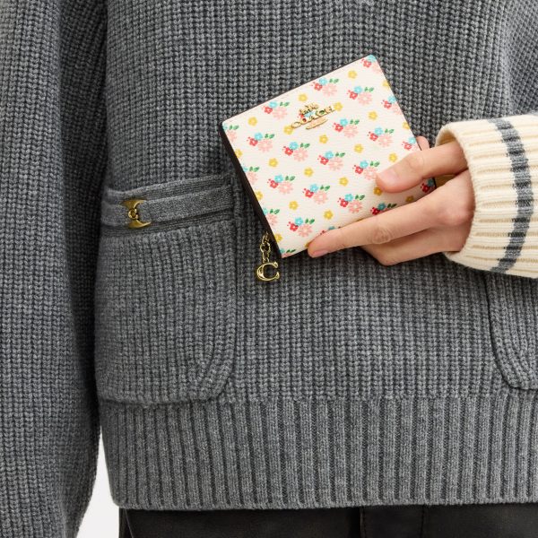 Coach Snap Wallet With Floral Print And Charm - Preorder