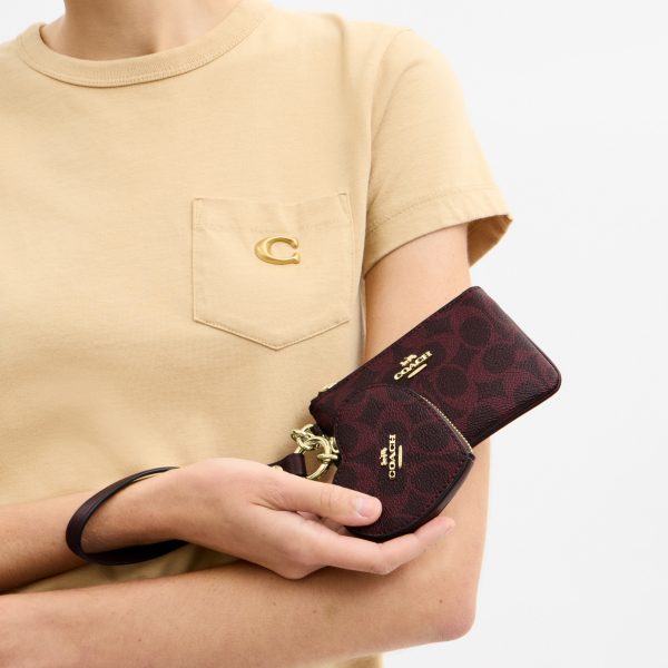 Coach Wristlet And Heart Pouch In Signature Canvas - Preorder