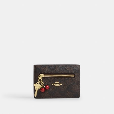 Coach Card Case With Charms In Signature Canvas - Preorder