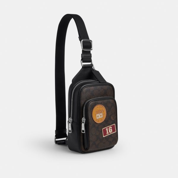 Coach Racer Sling Pack In Signature Canvas With Patches - Preorder