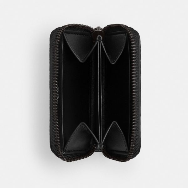 Coach Small Zip Around Card Case In Signature Canvas - Preorder
