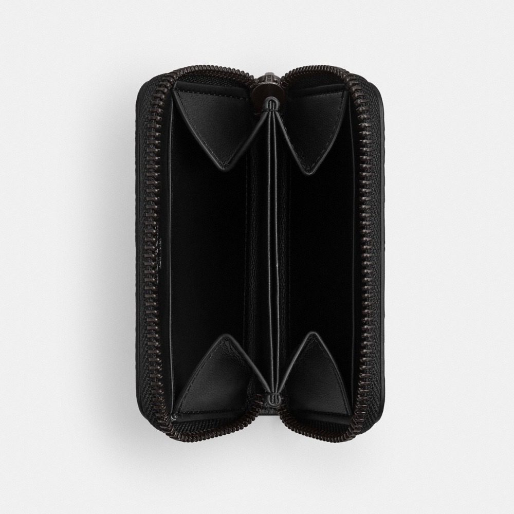 Coach Small Zip Around Card Case In Signature Canvas - Preorder