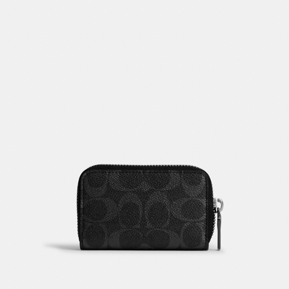 Coach Small Zip Around Card Case In Signature Canvas - Preorder