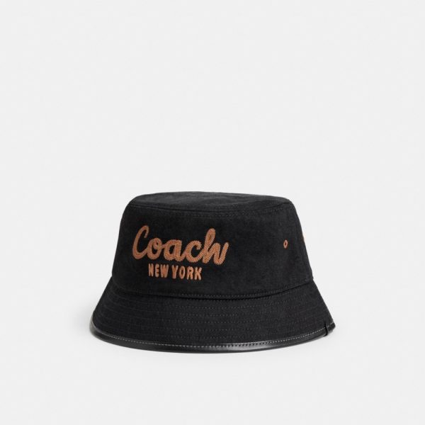 Coach Outlet Coach Script Embroidered Denim Bucket Hat - Preorder