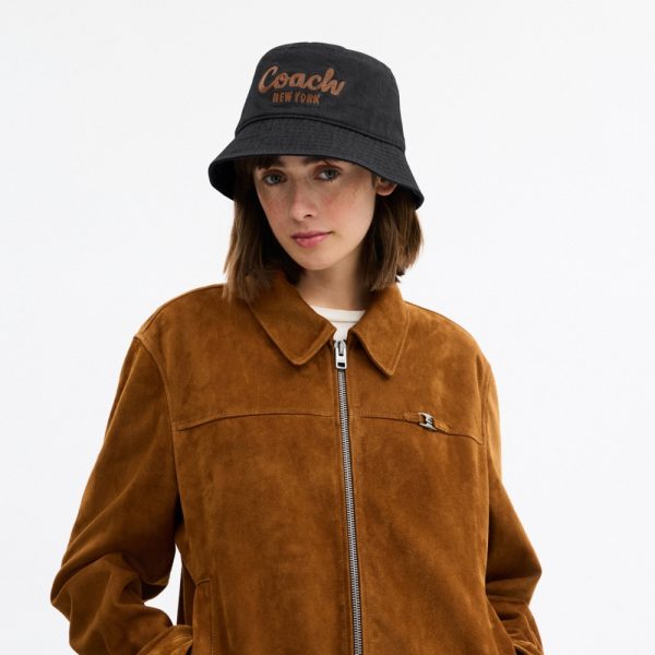 Coach Outlet Coach Script Embroidered Denim Bucket Hat - Preorder