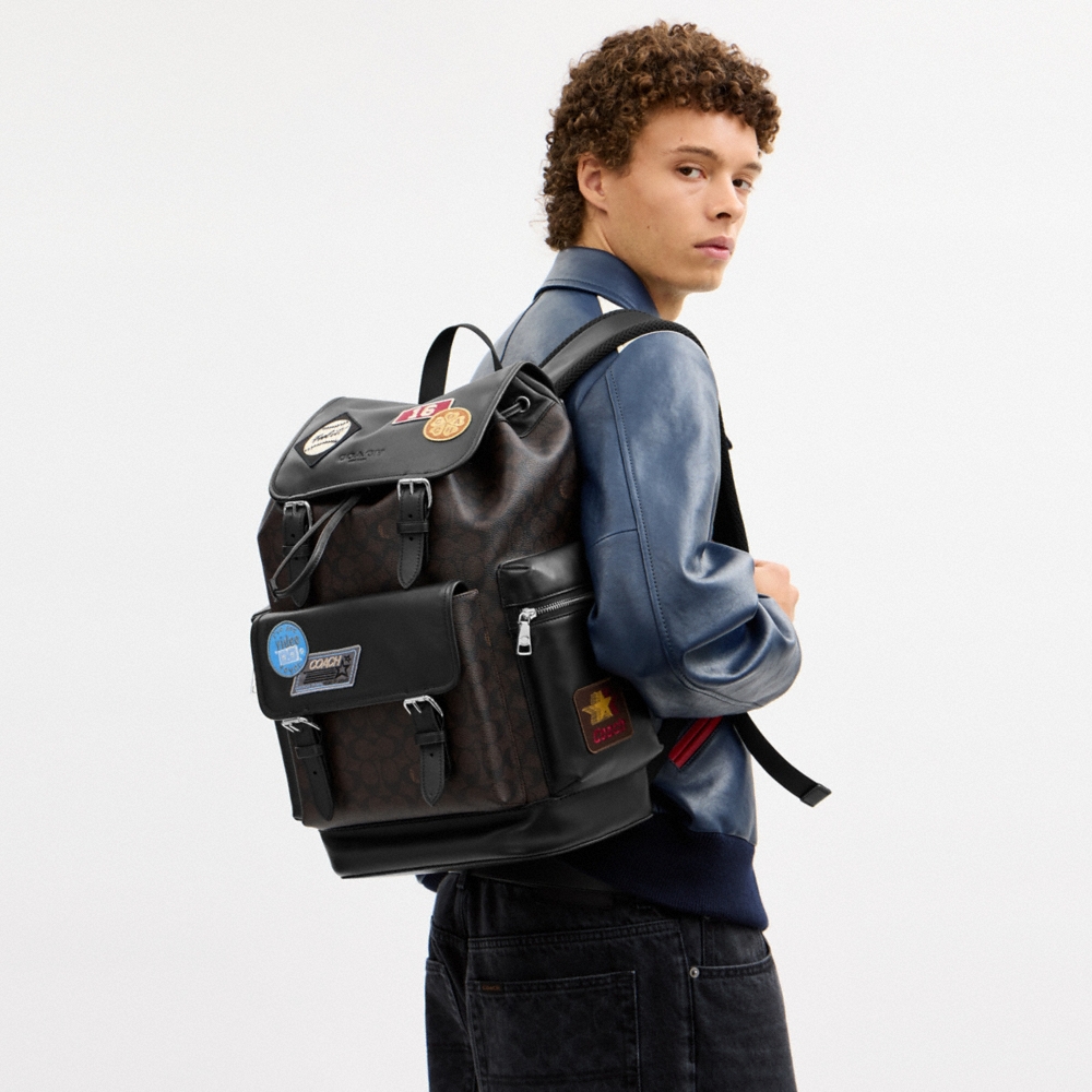 Coach Outlet Sprint Backpack In Signature Canvas With Patches - Preorder
