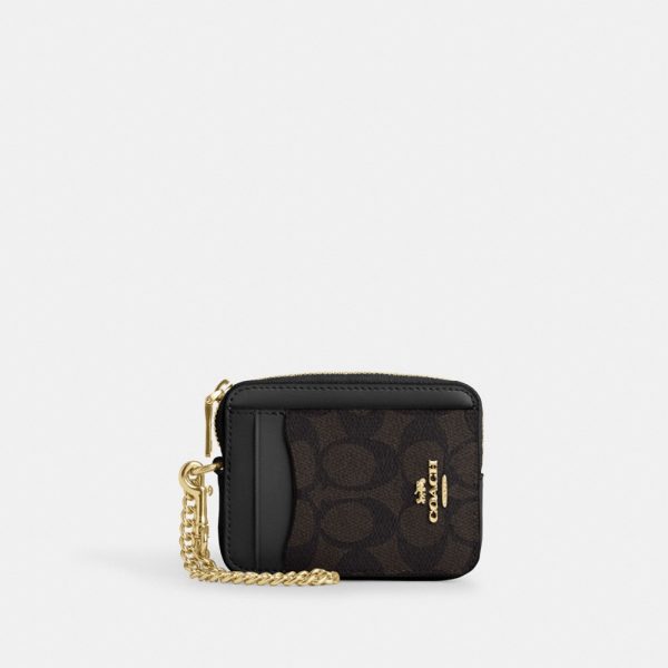 Coach Outlet Zip Card Case In Signature Canvas - Preorder