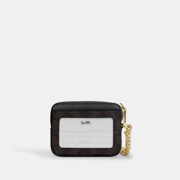 Coach Outlet Zip Card Case In Signature Canvas - Preorder