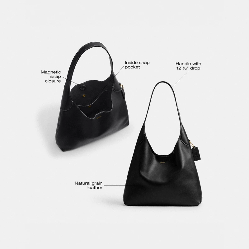 Coach Brooklyn Shoulder Bag 28 black leather current collection