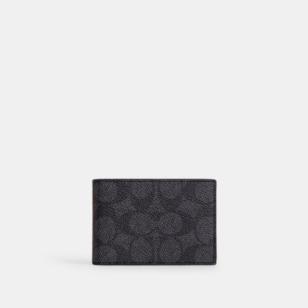 Coach Compact Billfold Wallet In Signature Canvas - Preorder