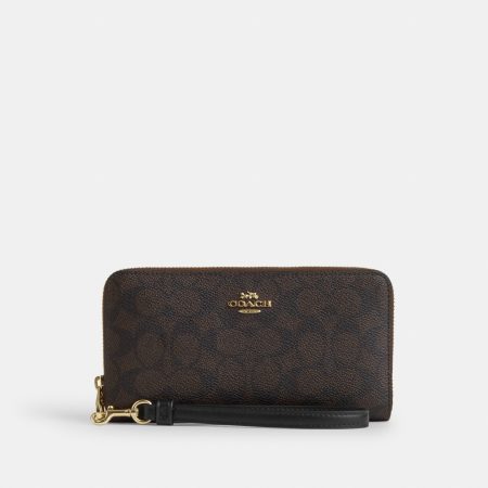 Coach Long Zip Around Wallet In Signature Canvas - Preorder
