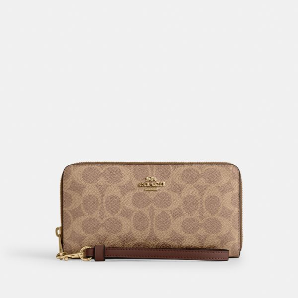 Coach Long Zip Around Wallet In Signature Canvas - Preorder
