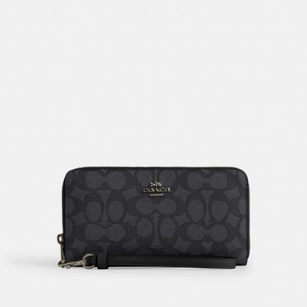 Coach Long Zip Around Wallet In Signature Canvas - Preorder