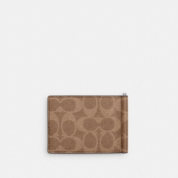 Coach Slim Money Clip Billfold Wallet In Signature Canvas - Preorder