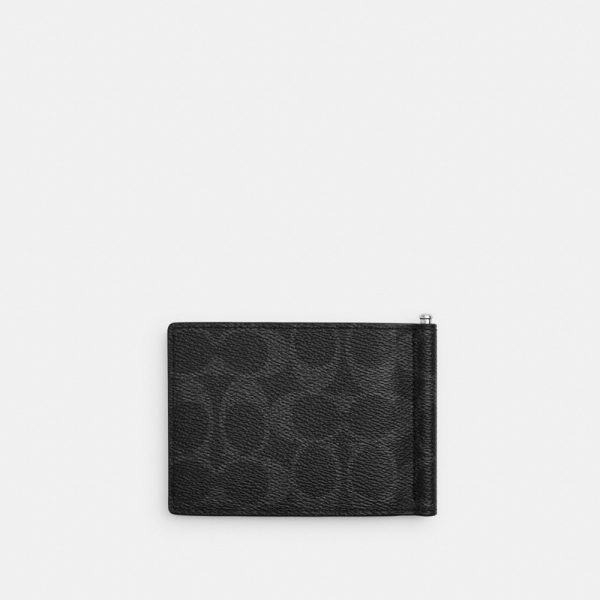 Coach Slim Money Clip Billfold Wallet In Signature Canvas - Preorder