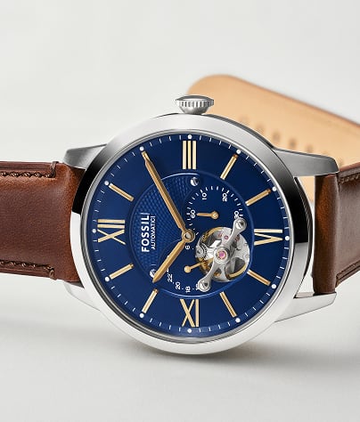 Fossil Neutra FS6168 44mm navy leather chronograph watch 2026