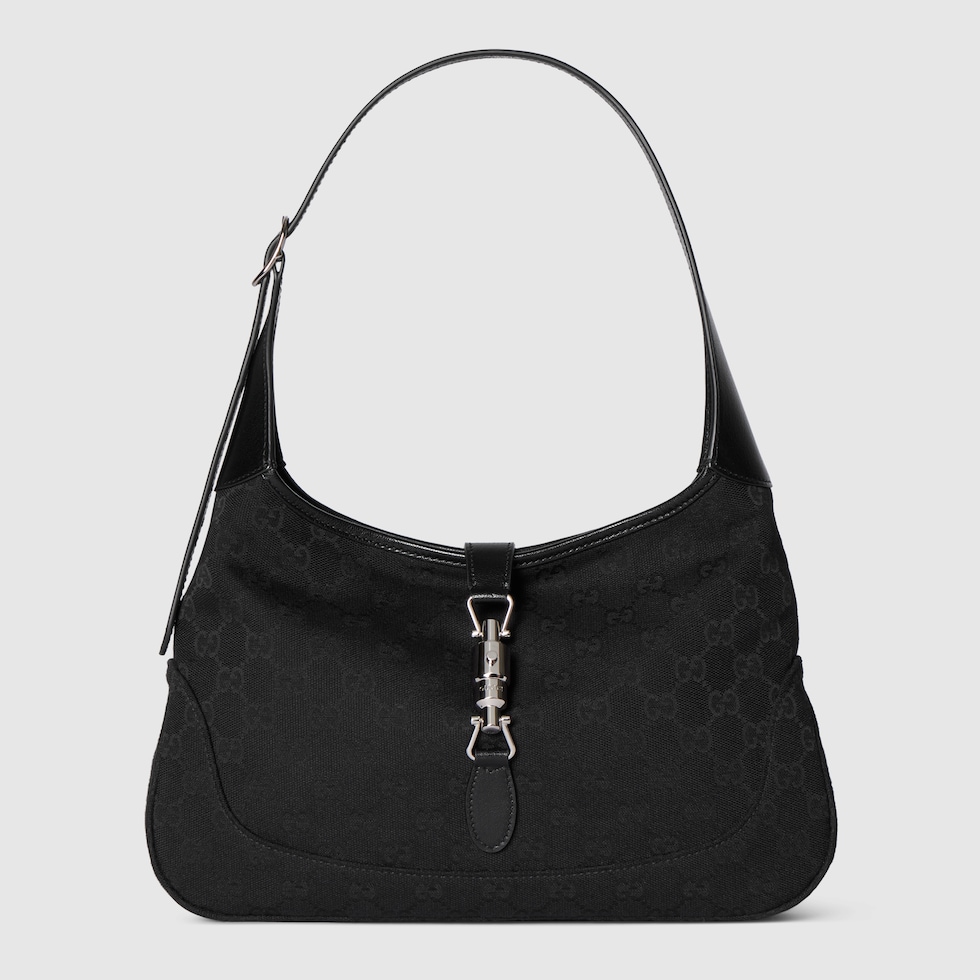 Gucci Jackie 1961 medium shoulder bag 863136 FAFV4 1000 black GG canvas 2026