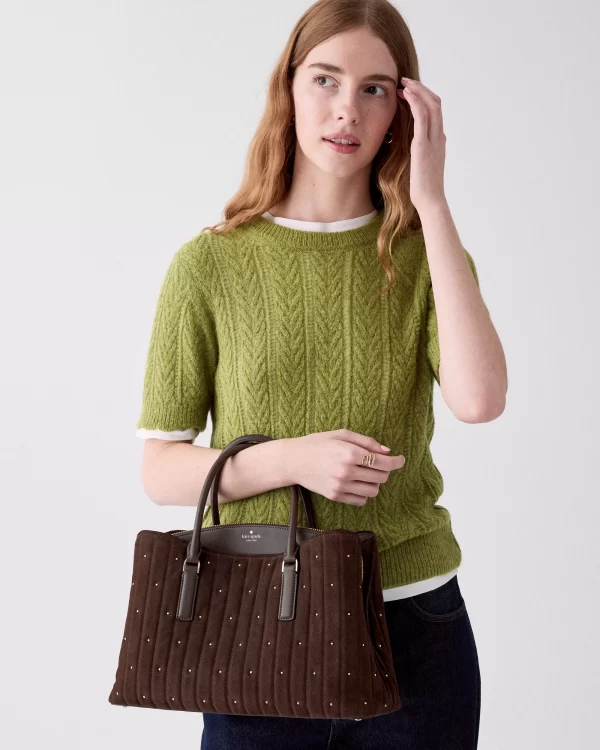 Kate Spade Thompson Street Quilted Suede Satchel Bag - Preorder