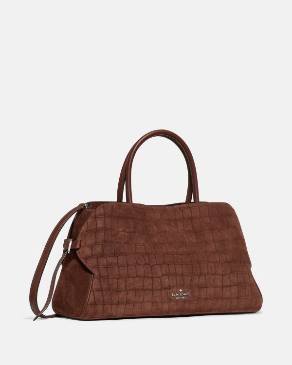 Kate Spade Harper Suede Croc Satchel Bag - Preorder