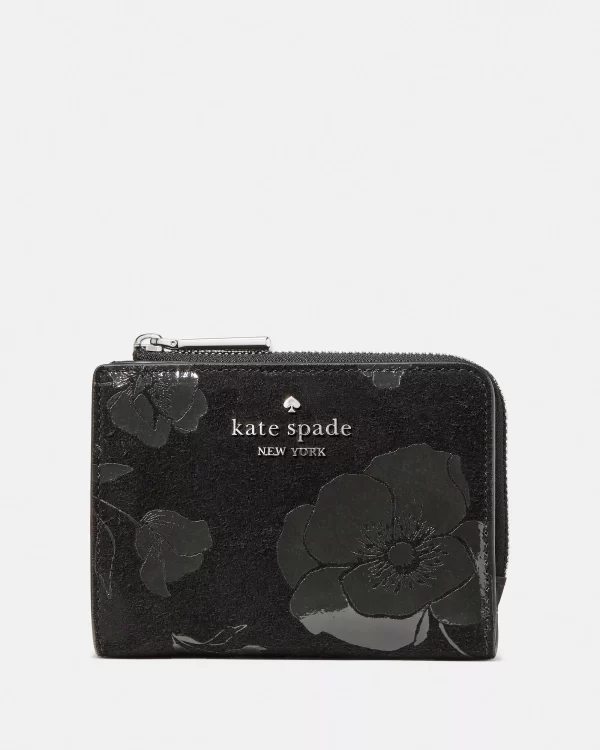 Kate Spade Floral Suede Small L Zip Wallet - Preorder