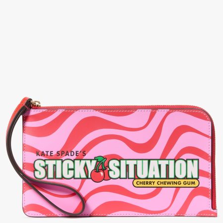 Kate Spade Bubble Gum Medium L-Zip Wristlet