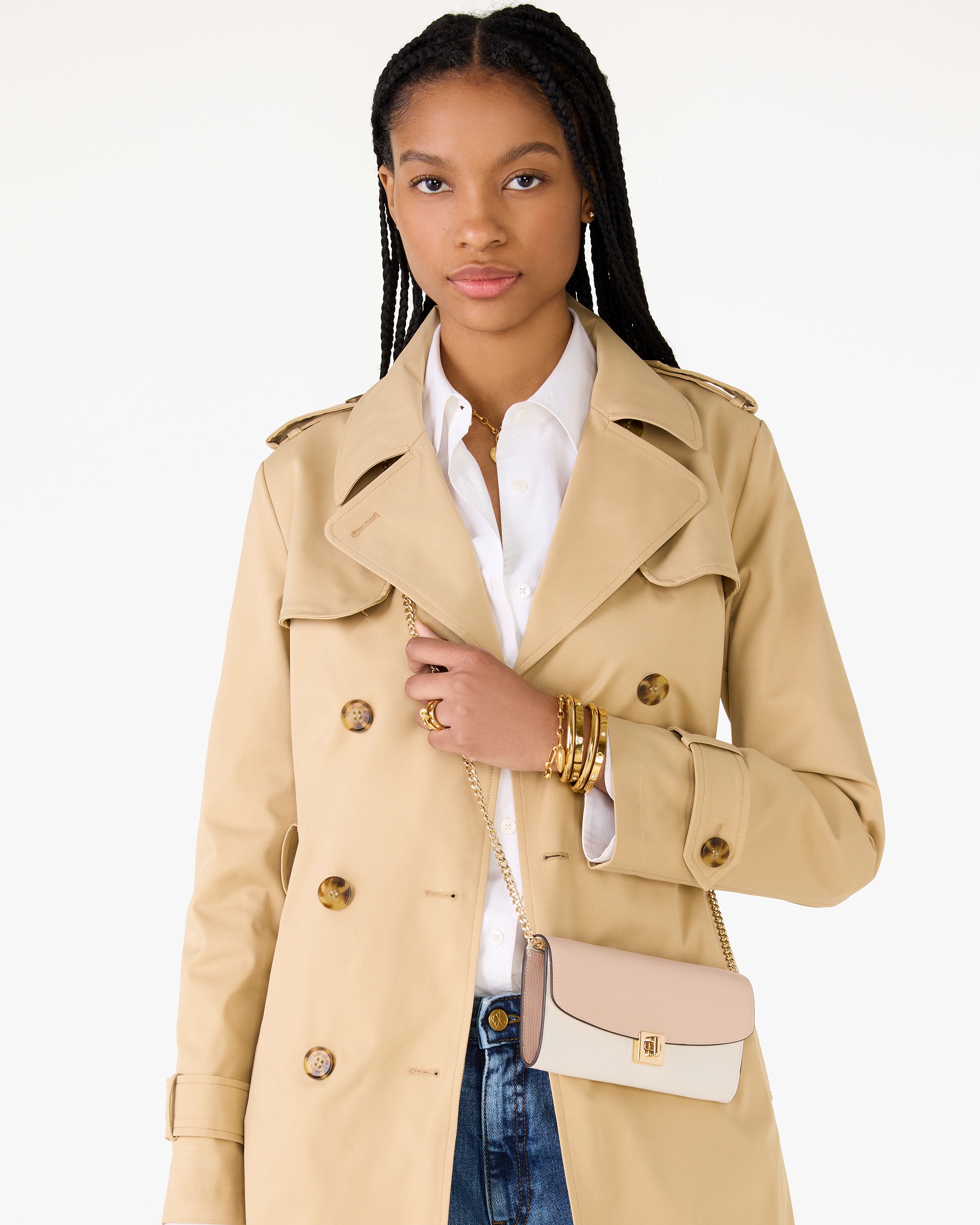 Kate Spade Phoebe Colorblock Refined Grain Leather Turnlock Wallet On A Chain - Preorder
