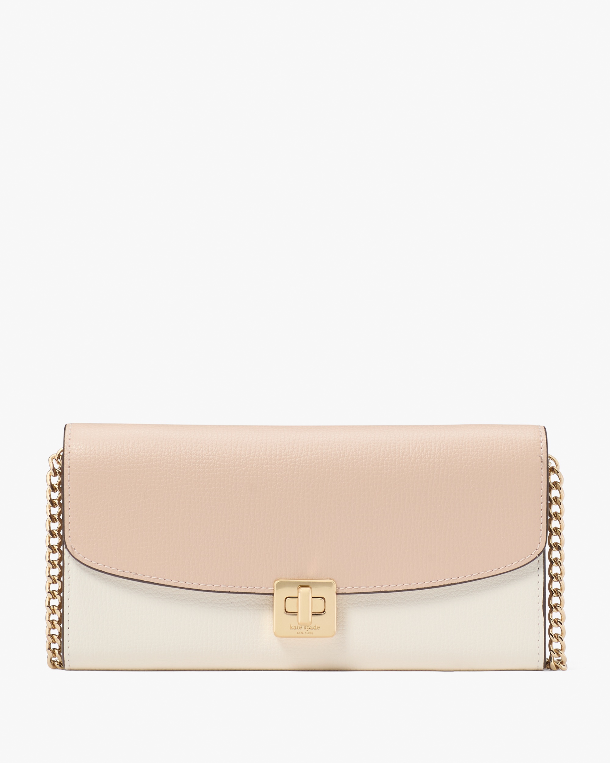 Kate Spade Phoebe Colorblock Refined Grain Leather Turnlock Wallet On A Chain - Preorder
