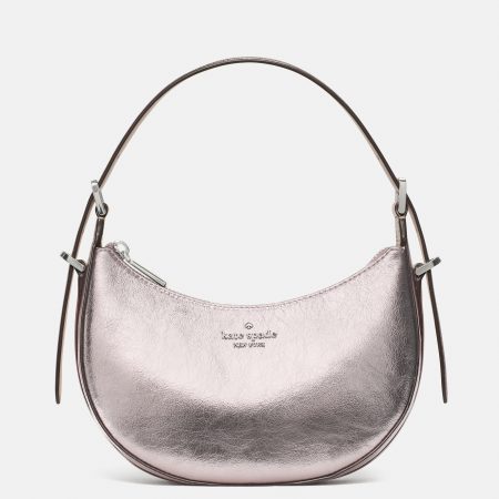 Kate Spade Nova Crinkle Metallic Small Crescent Shoulder Bag Lilac Moonlight - Preorder