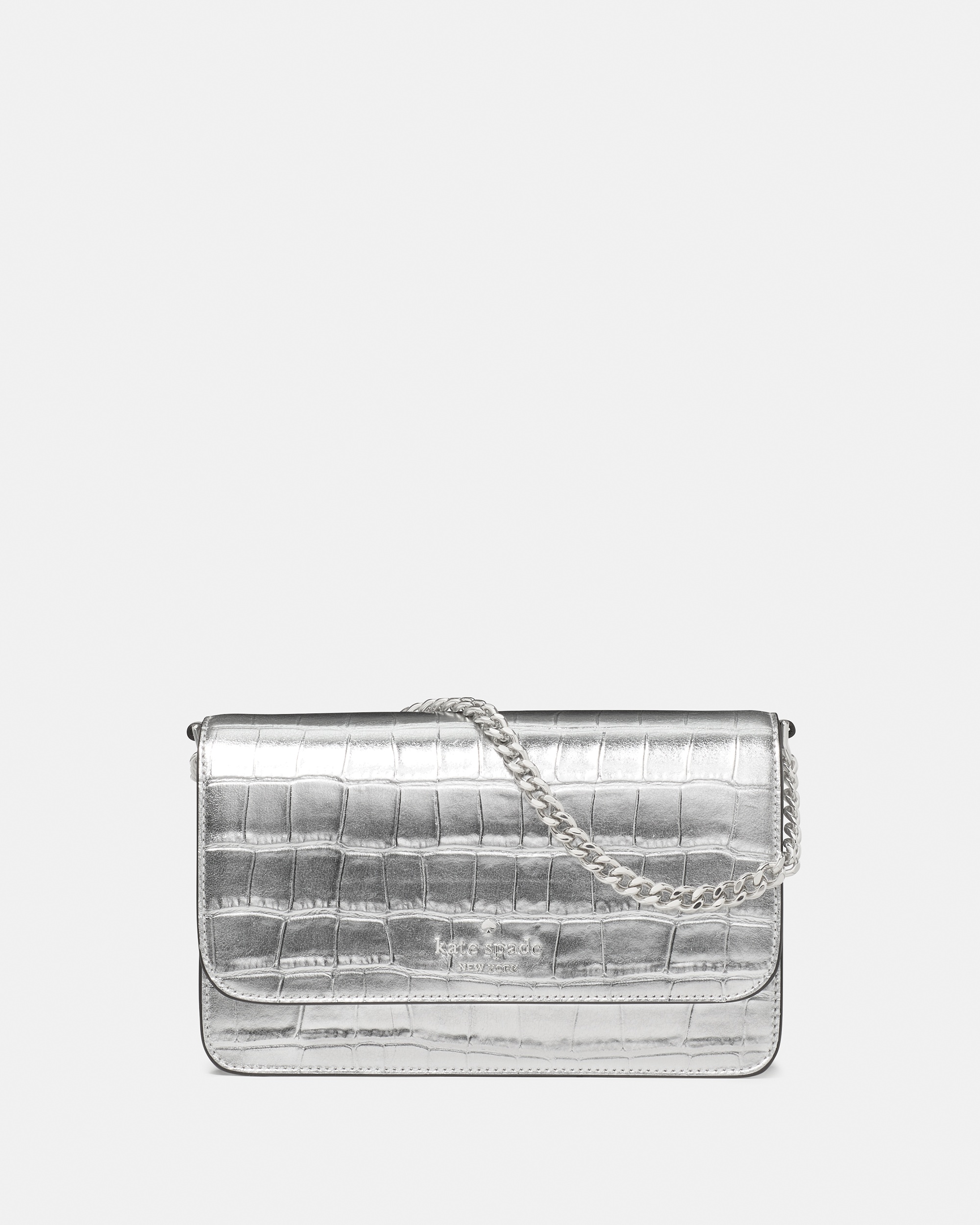 Kate Spade Madison Croc Embossed Willow Mini Flap Crossbody